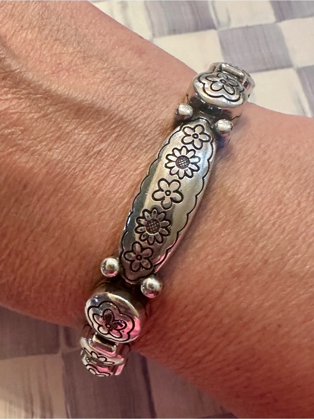 Vintage Brighton Floral Link Bracelet